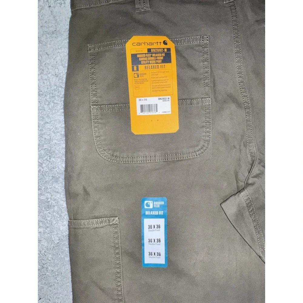 Carhartt BN2802-M 36x36 Relax Rugged Flex Double Front Utility Pants Umber Brown